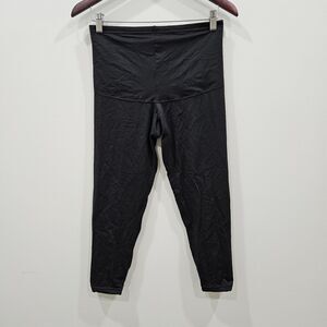 Maidenform Womens Compression Leggings XL Black High Rise Athleisure Yoga Grunge